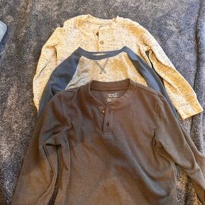 Men's Henley Shirts in Gray and Brown